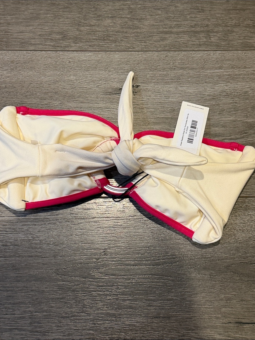 MONTCE CREAM RASPBERRY BANDEAU BIKINI TOP NWT MEDIUM - Picture 2 of 5